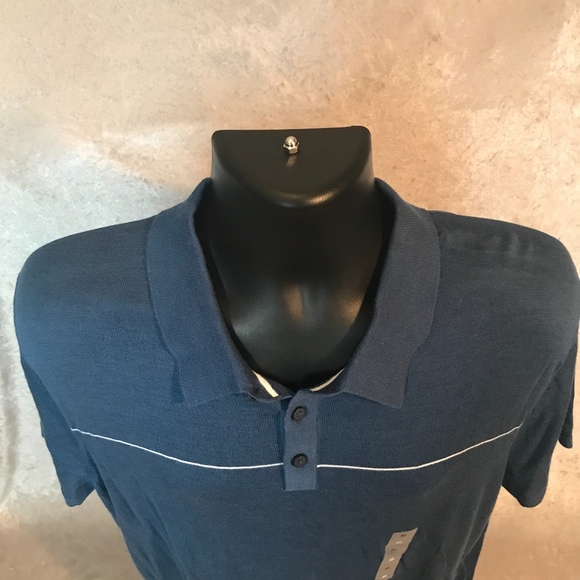 MICHEAL KORS 3 BUTTON OCEAN BLUE POLO - Picture 5 of 8